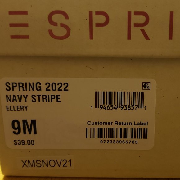 NWB - Esprit Women's Ellery Espadrille Flats - Blue Stripe - Size 9M - Picture 2 of 7